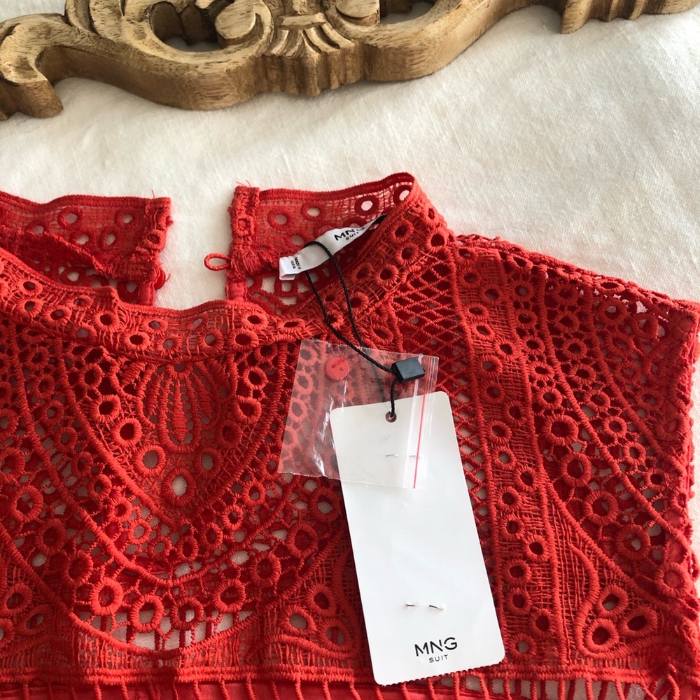 NWT Mango Eyelet Linen Dress - Picture 3 of 5